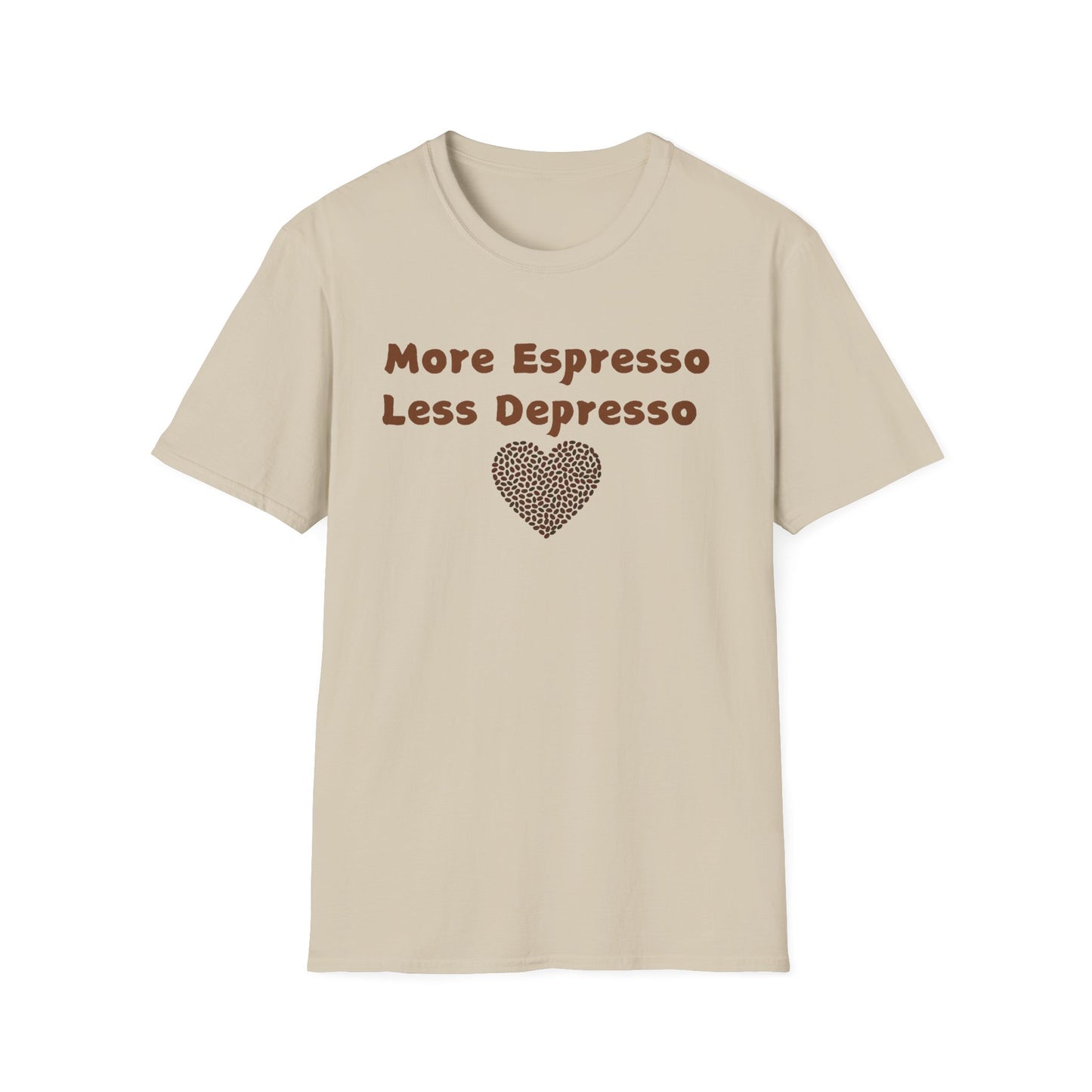 Fun Coffee Lover T-Shirt - 'More Espresso Less Depresso'
