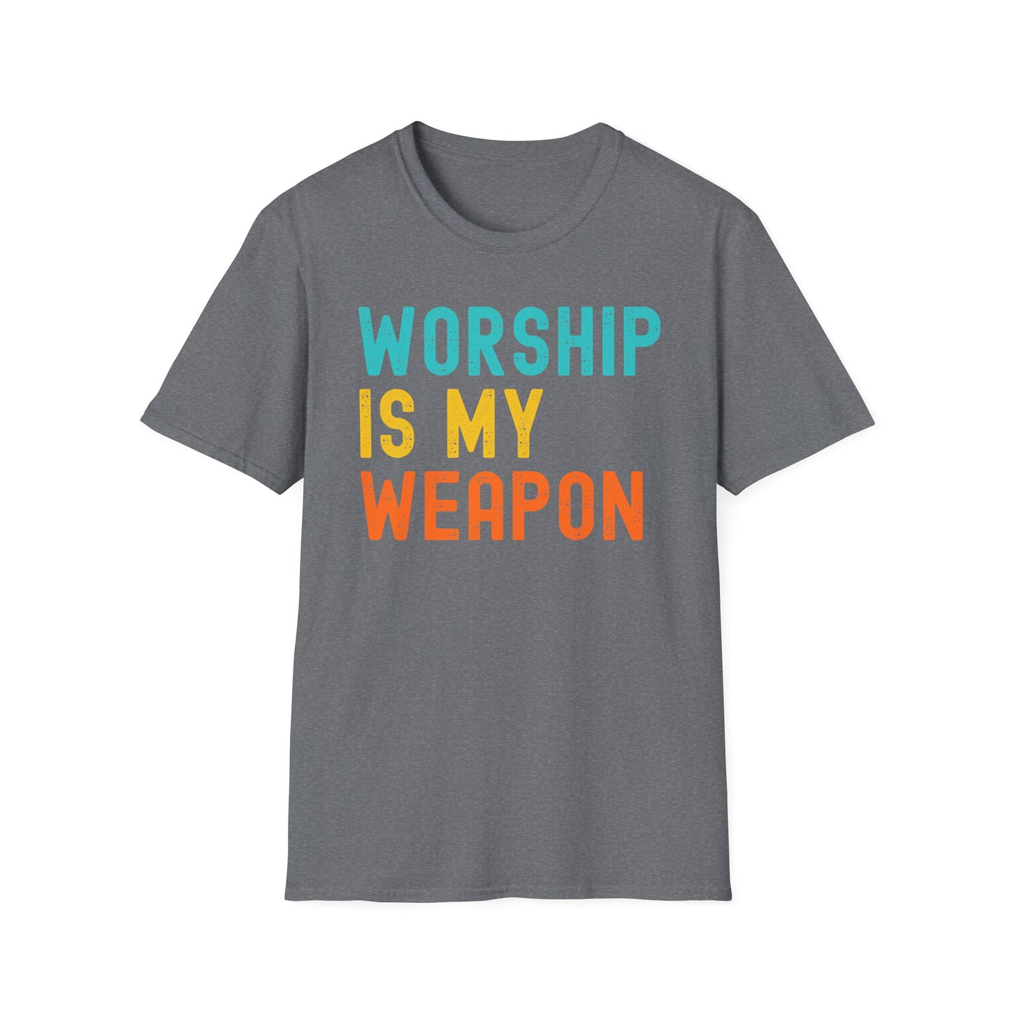 Worship is My Weapon Unisex Softstyle T-Shirt - Casual Faith Clothing, Inspirational Gift, Everyday Wear, Comfortable Tee