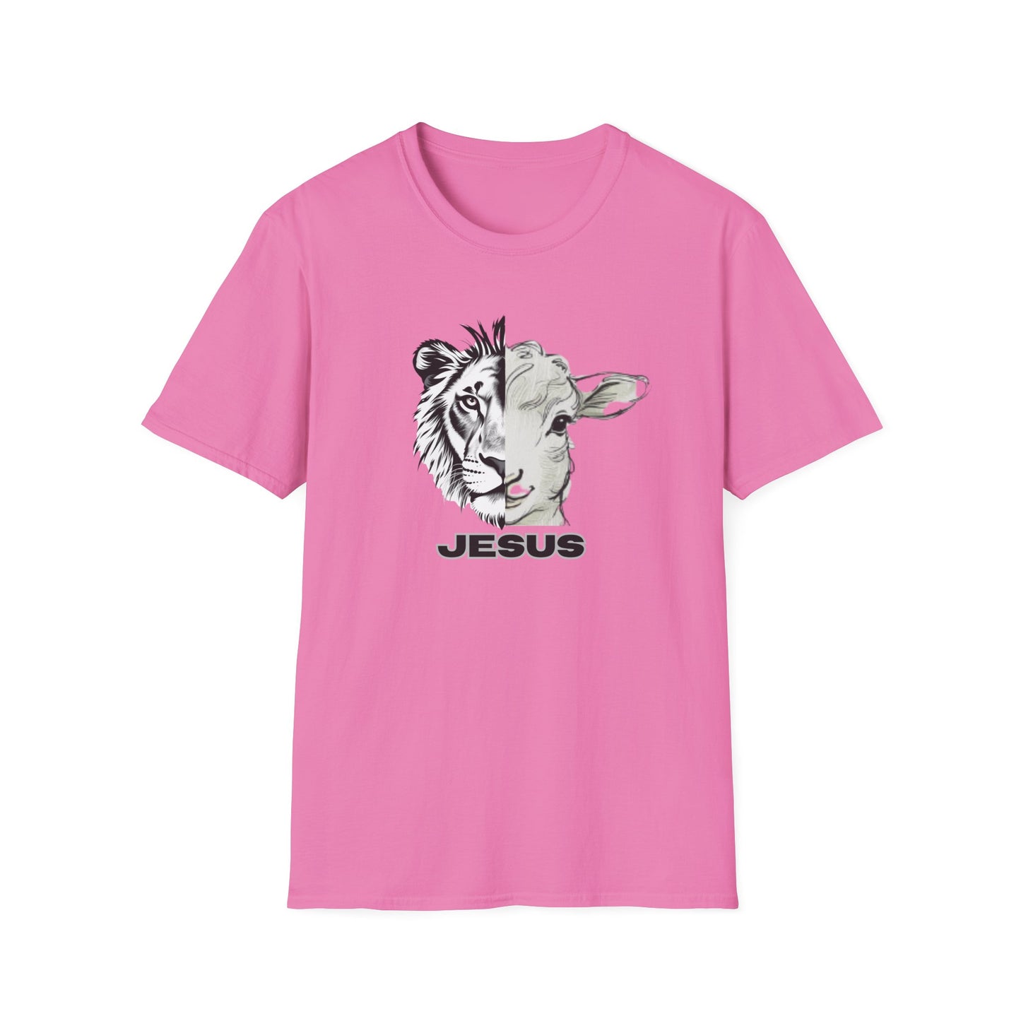 Jesus Lion and Lamb T-Shirt | Unisex Softstyle Tee, Christian Faith Shirt, Inspirational Gift, Religious Apparel, Unique Graphic Top