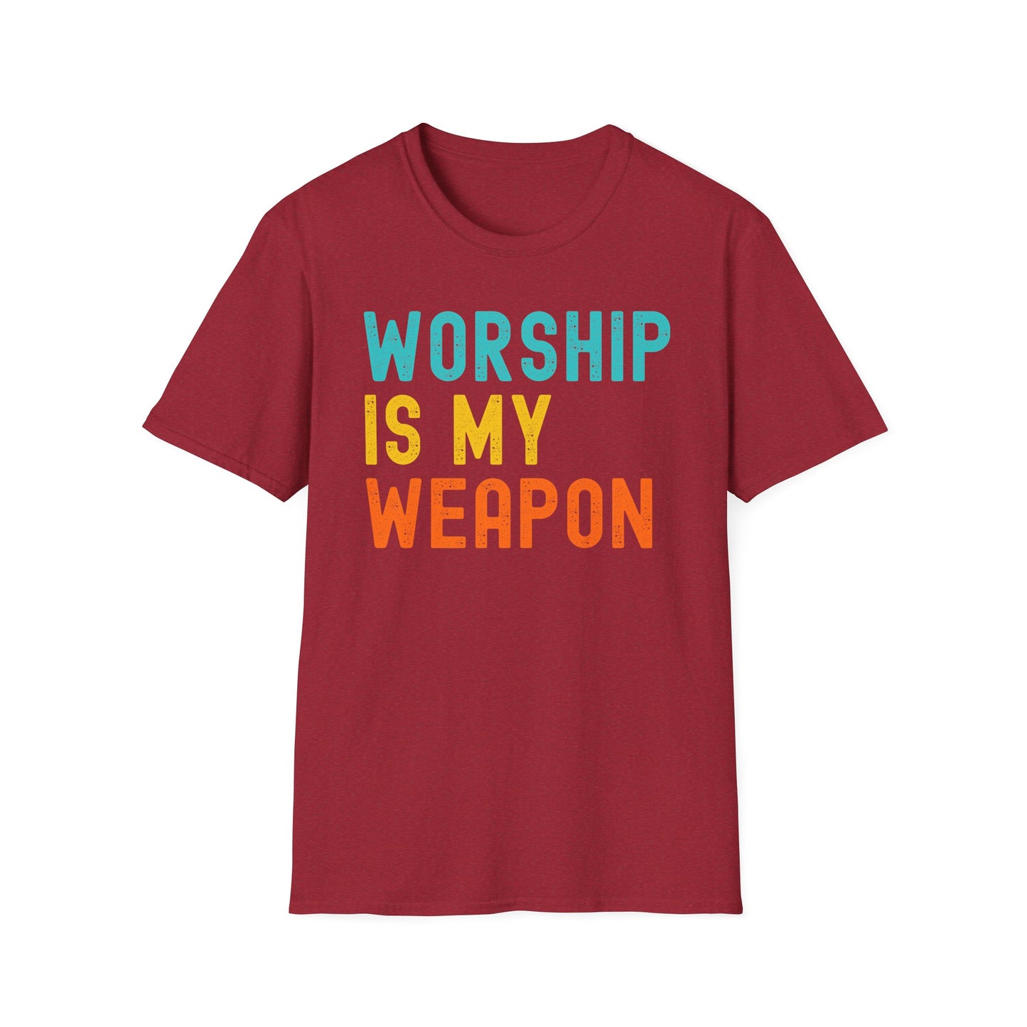 Worship is My Weapon Unisex Softstyle T-Shirt - Casual Faith Clothing, Inspirational Gift, Everyday Wear, Comfortable Tee
