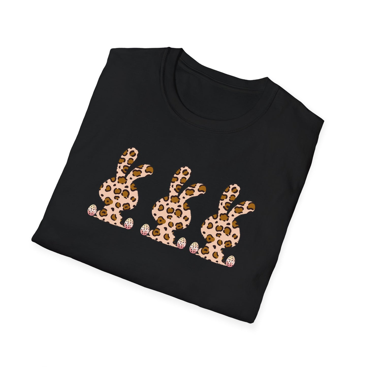 Leopard Print Bunny Unisex Softstyle T-Shirt - Casual Fun Fashion