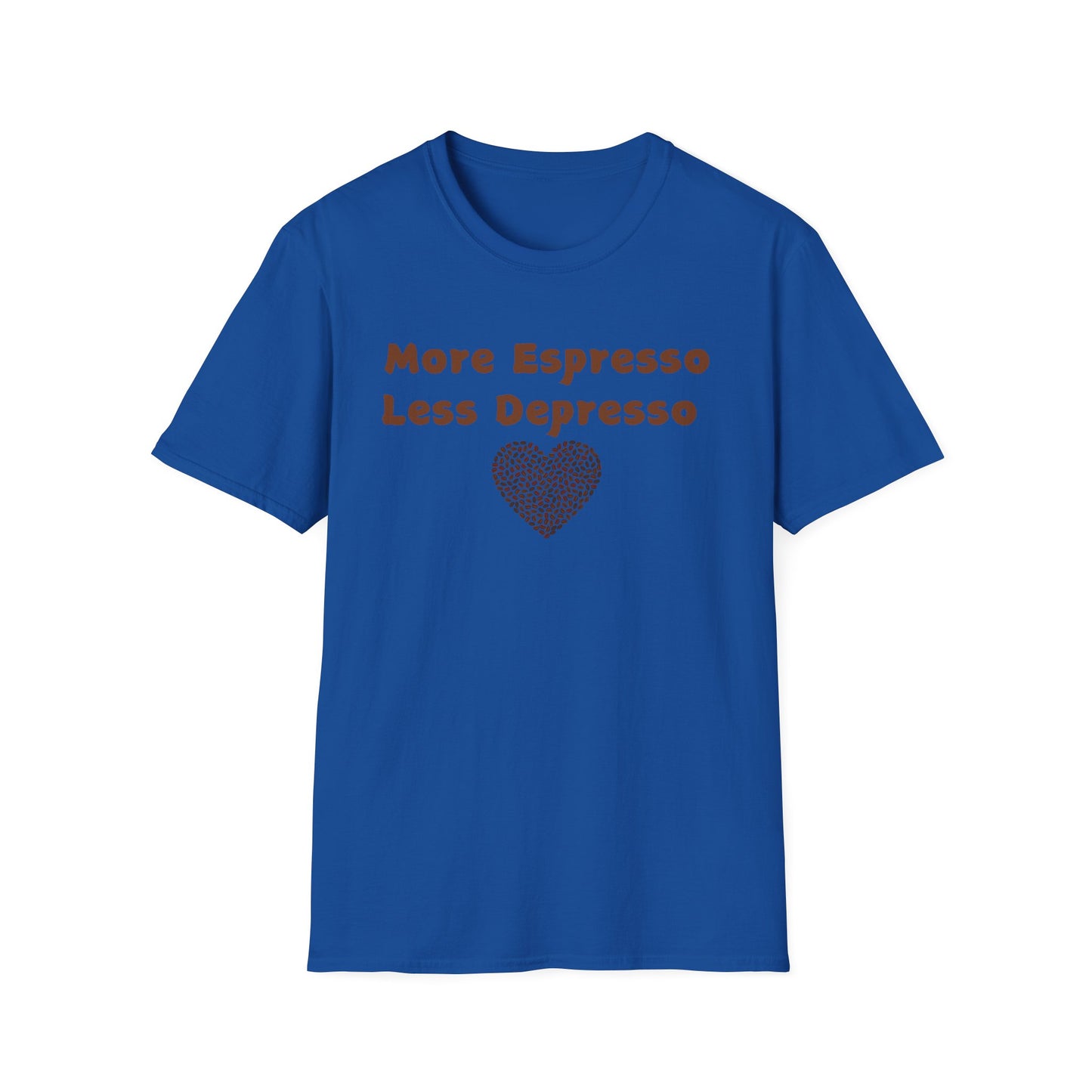 Fun Coffee Lover T-Shirt - 'More Espresso Less Depresso'