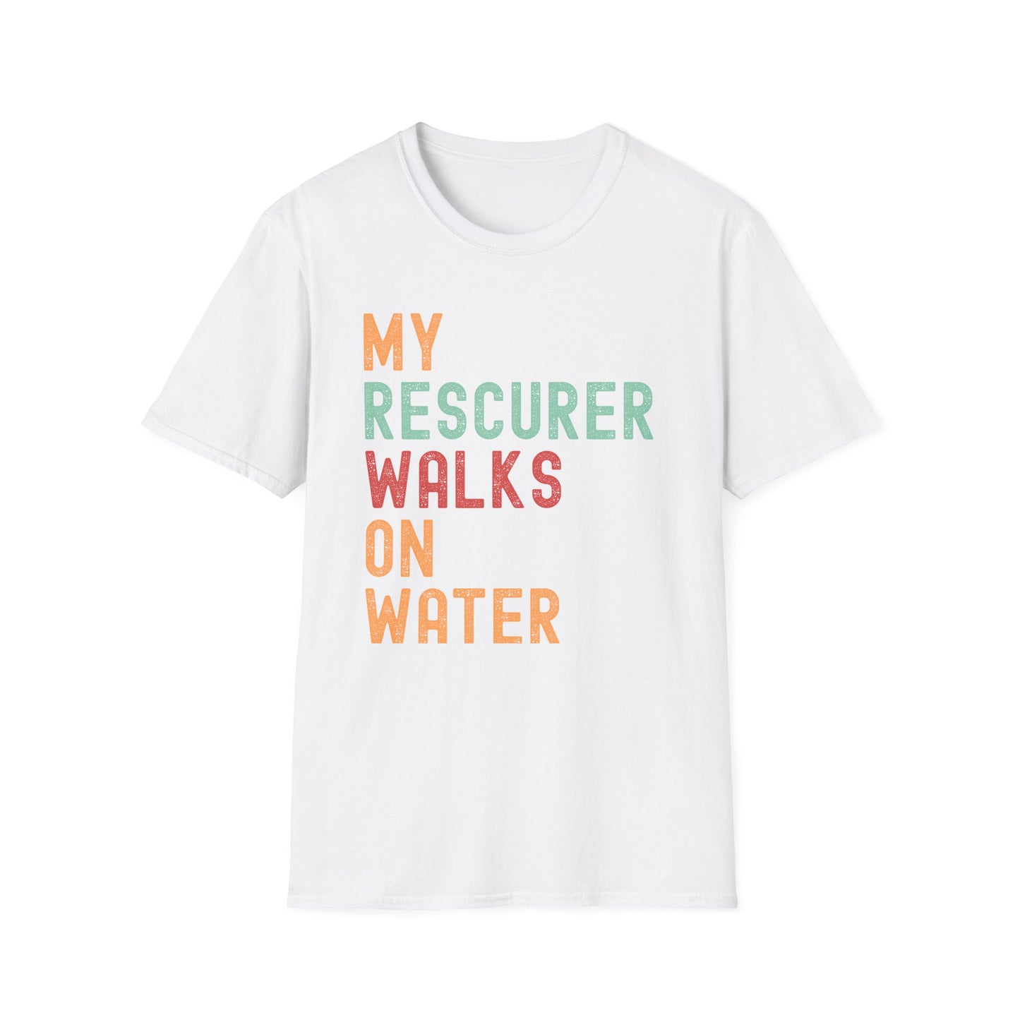 Inspirational Unisex T-Shirt - 'My Rescuer Walks on Water'