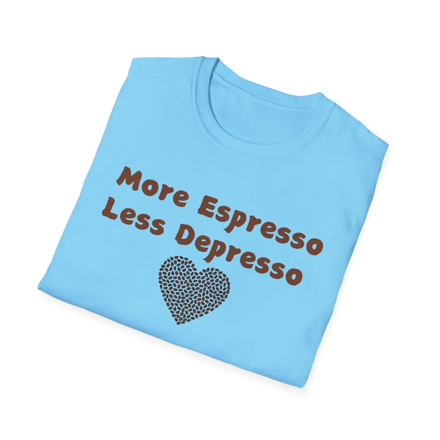 Fun Coffee Lover T-Shirt - 'More Espresso Less Depresso'