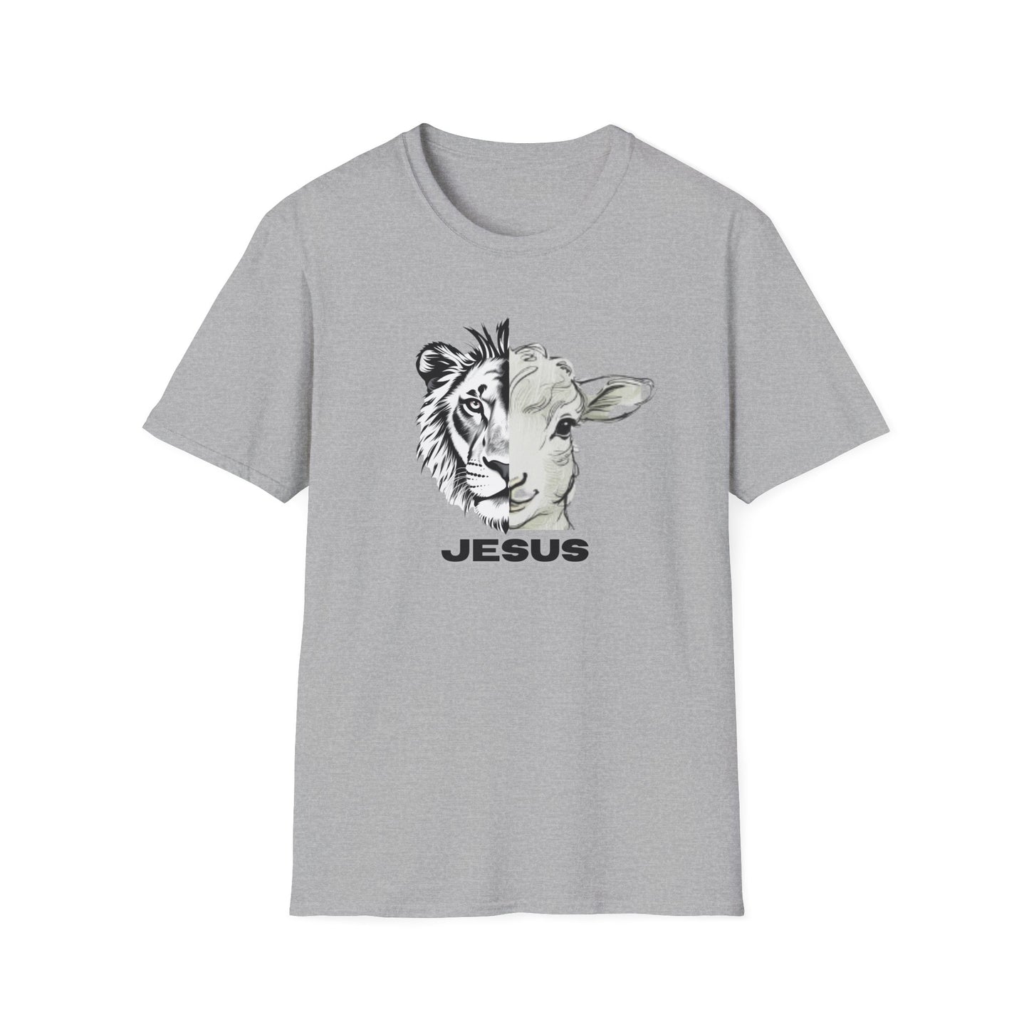 Jesus Lion and Lamb T-Shirt | Unisex Softstyle Tee, Christian Faith Shirt, Inspirational Gift, Religious Apparel, Unique Graphic Top