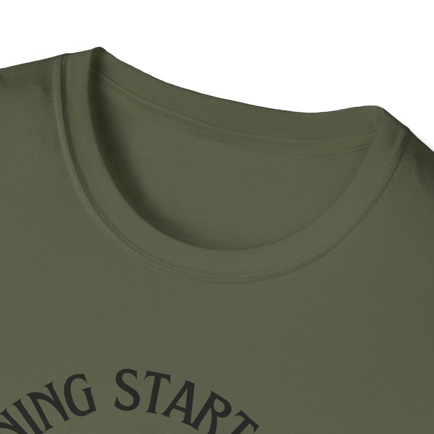 Coffee Lovers Unisex Softstyle T-Shirt - "Morning Starts When Coffee Starts"