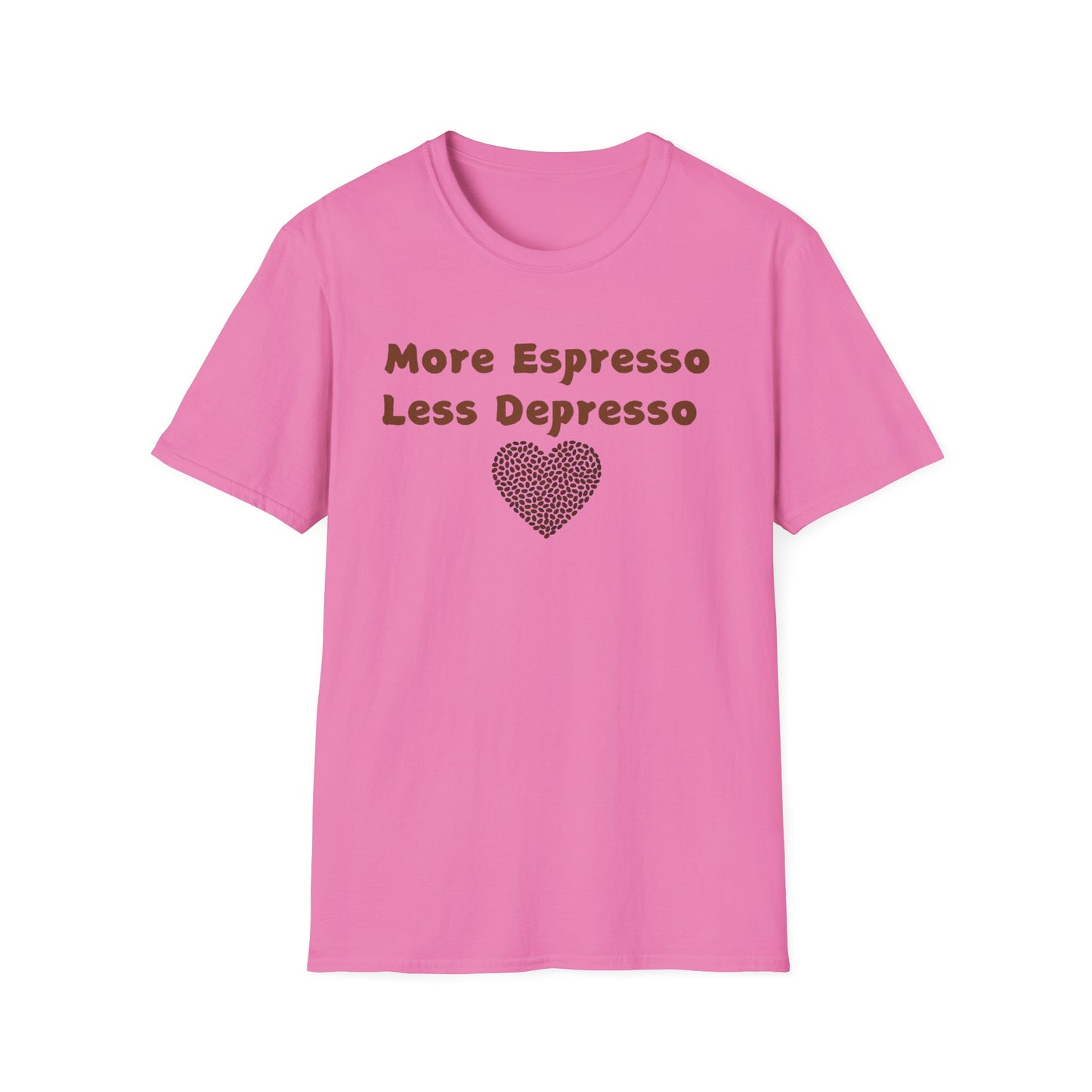 Fun Coffee Lover T-Shirt - 'More Espresso Less Depresso'