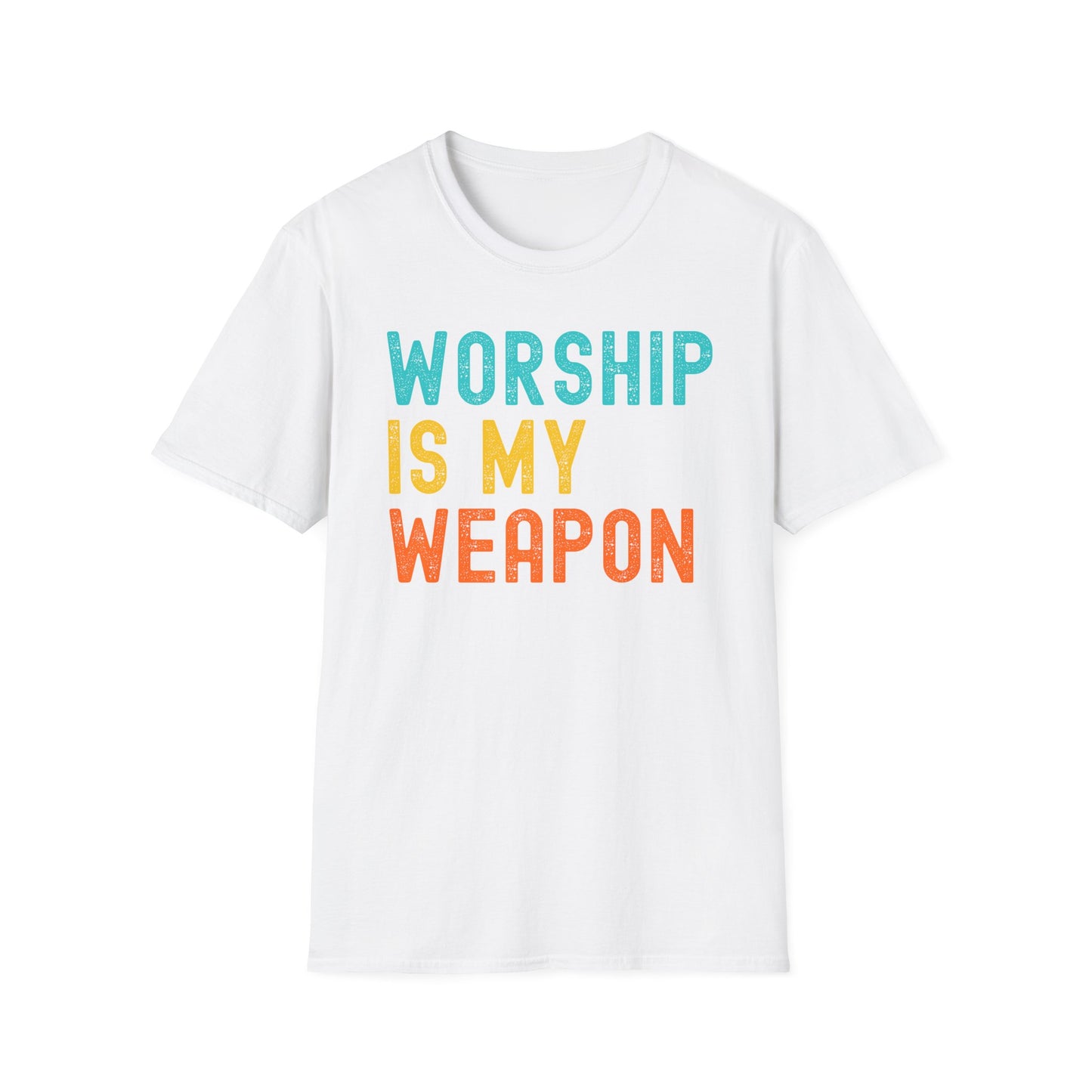 Worship is My Weapon Unisex Softstyle T-Shirt - Casual Faith Clothing, Inspirational Gift, Everyday Wear, Comfortable Tee