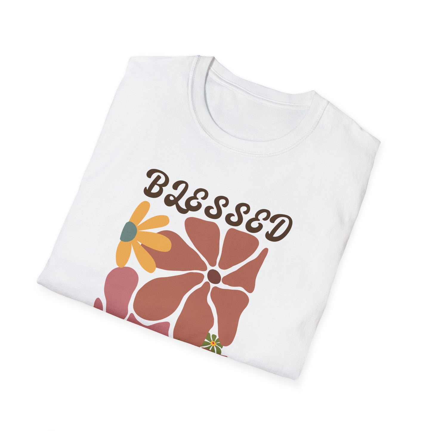 Blessed Floral Unisex Softstyle T-Shirt - Positive Vibes for Everyday Wear