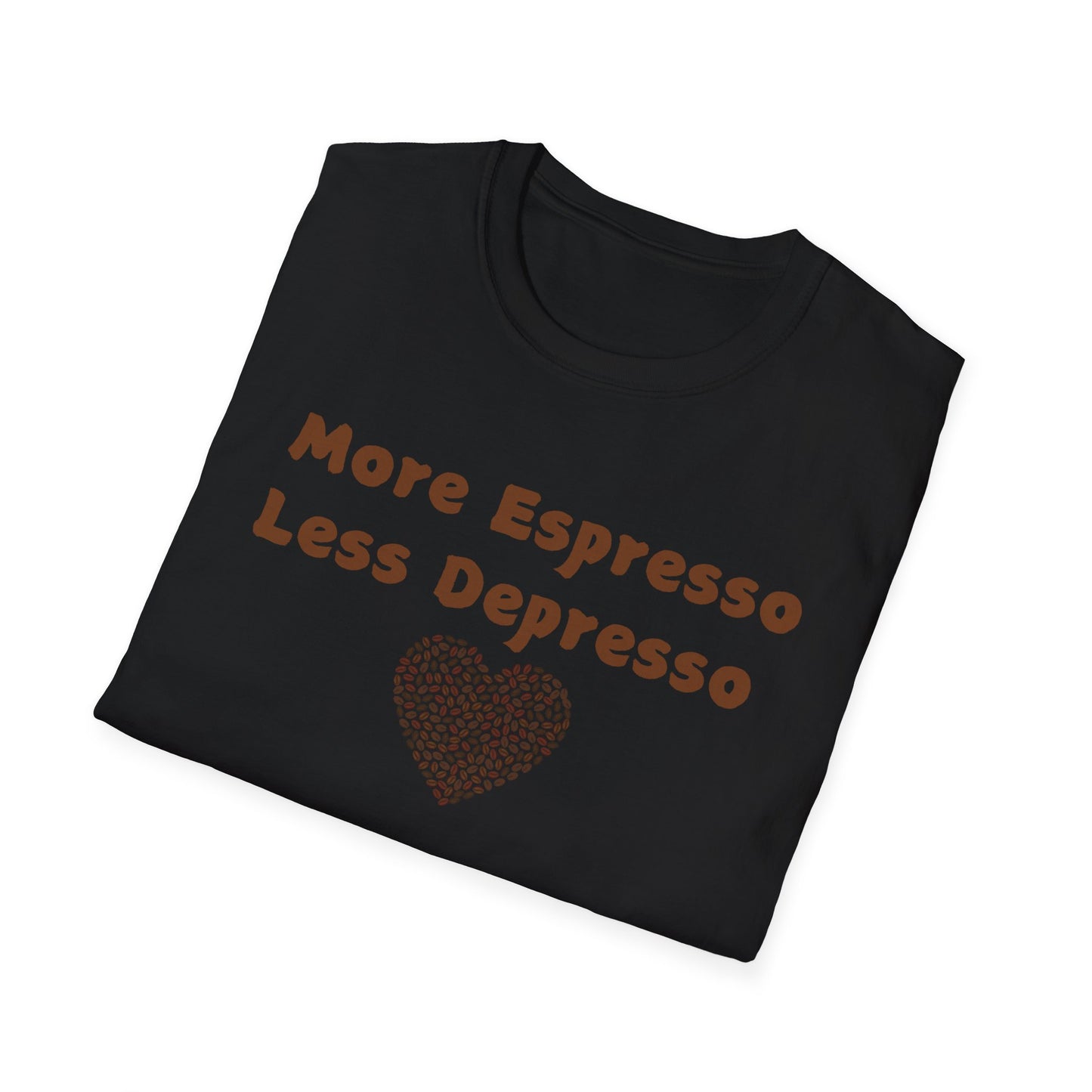 Fun Coffee Lover T-Shirt - 'More Espresso Less Depresso'