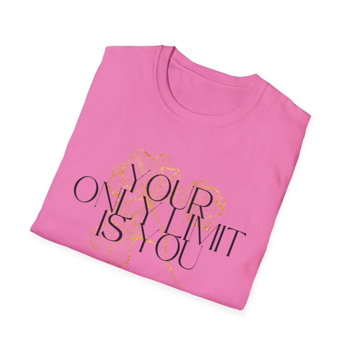 Inspirational Floral T-Shirt - 'Your Only Limit is You'