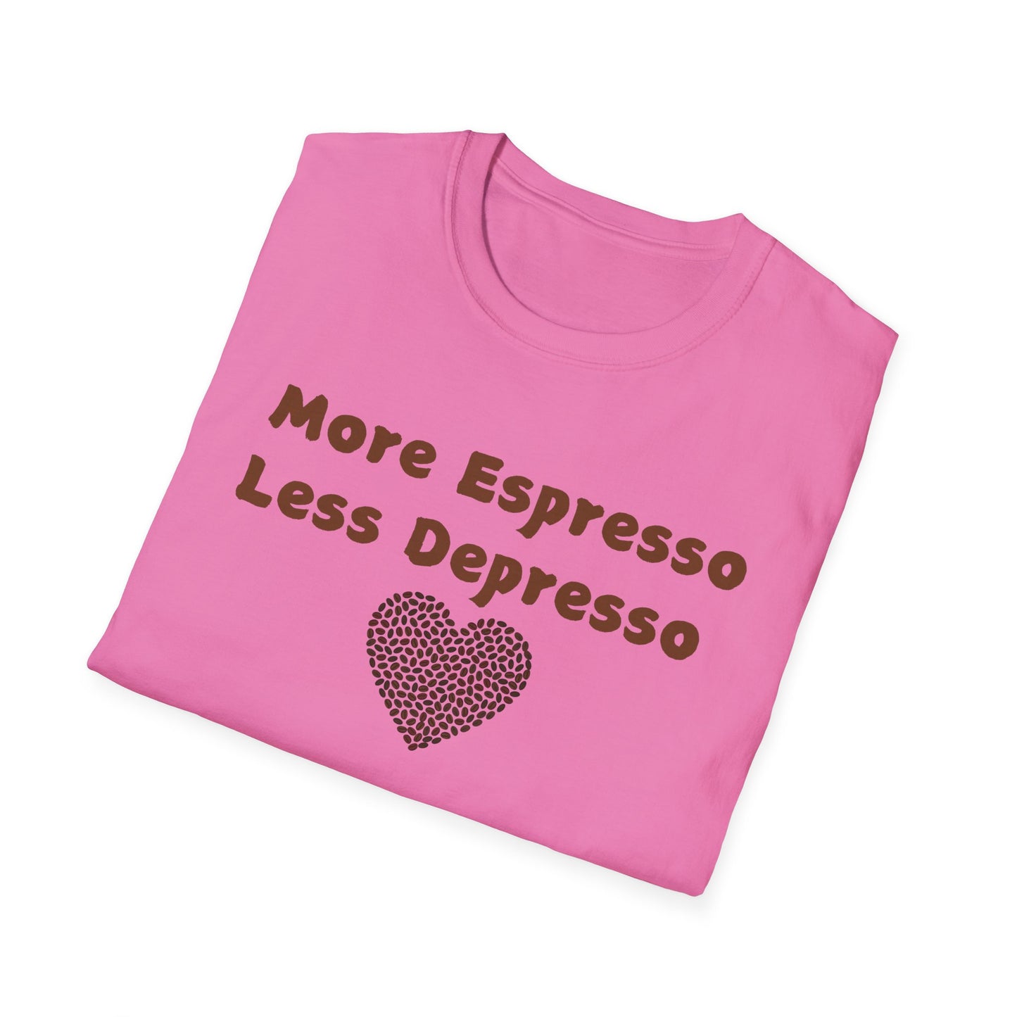 Fun Coffee Lover T-Shirt - 'More Espresso Less Depresso'