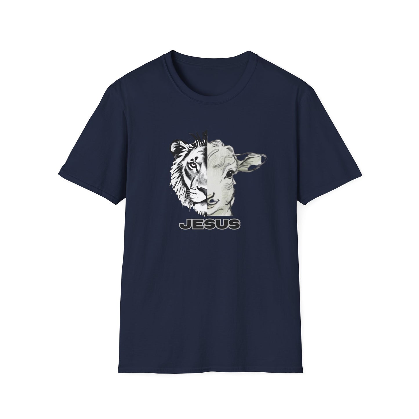 Jesus Lion and Lamb T-Shirt | Unisex Softstyle Tee, Christian Faith Shirt, Inspirational Gift, Religious Apparel, Unique Graphic Top