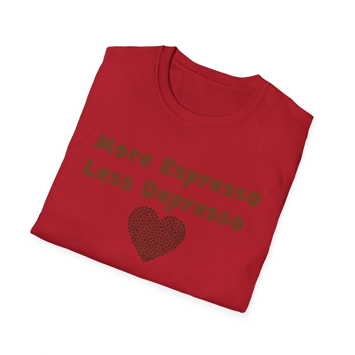 Fun Coffee Lover T-Shirt - 'More Espresso Less Depresso'