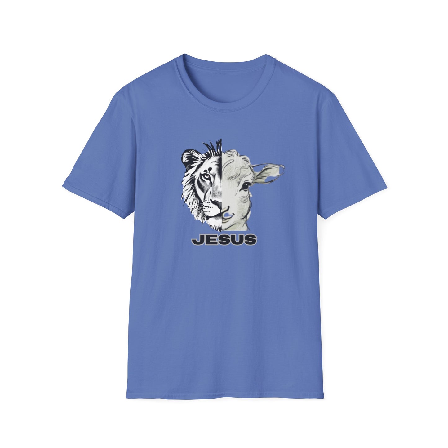 Jesus Lion and Lamb T-Shirt | Unisex Softstyle Tee, Christian Faith Shirt, Inspirational Gift, Religious Apparel, Unique Graphic Top