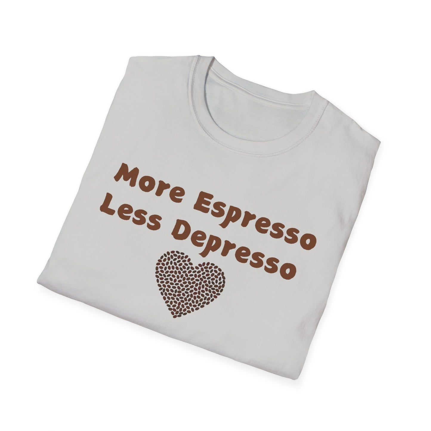 Fun Coffee Lover T-Shirt - 'More Espresso Less Depresso'