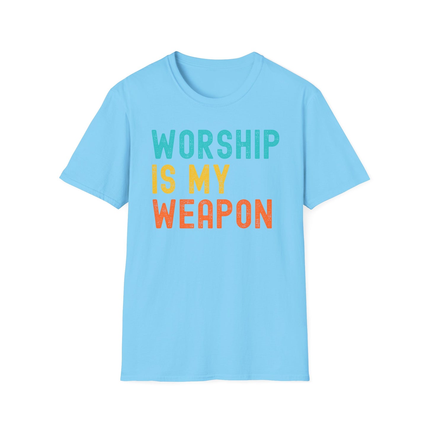 Worship is My Weapon Unisex Softstyle T-Shirt - Casual Faith Clothing, Inspirational Gift, Everyday Wear, Comfortable Tee