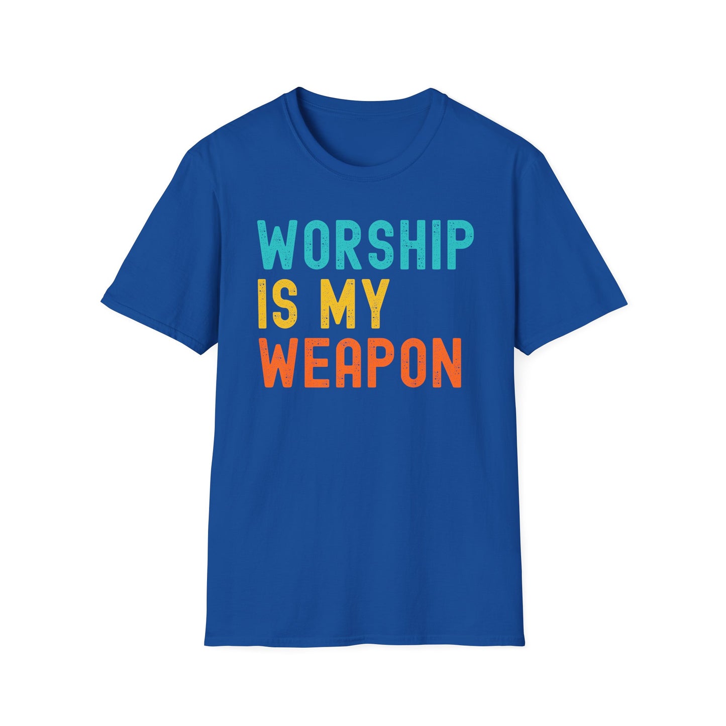 Worship is My Weapon Unisex Softstyle T-Shirt - Casual Faith Clothing, Inspirational Gift, Everyday Wear, Comfortable Tee