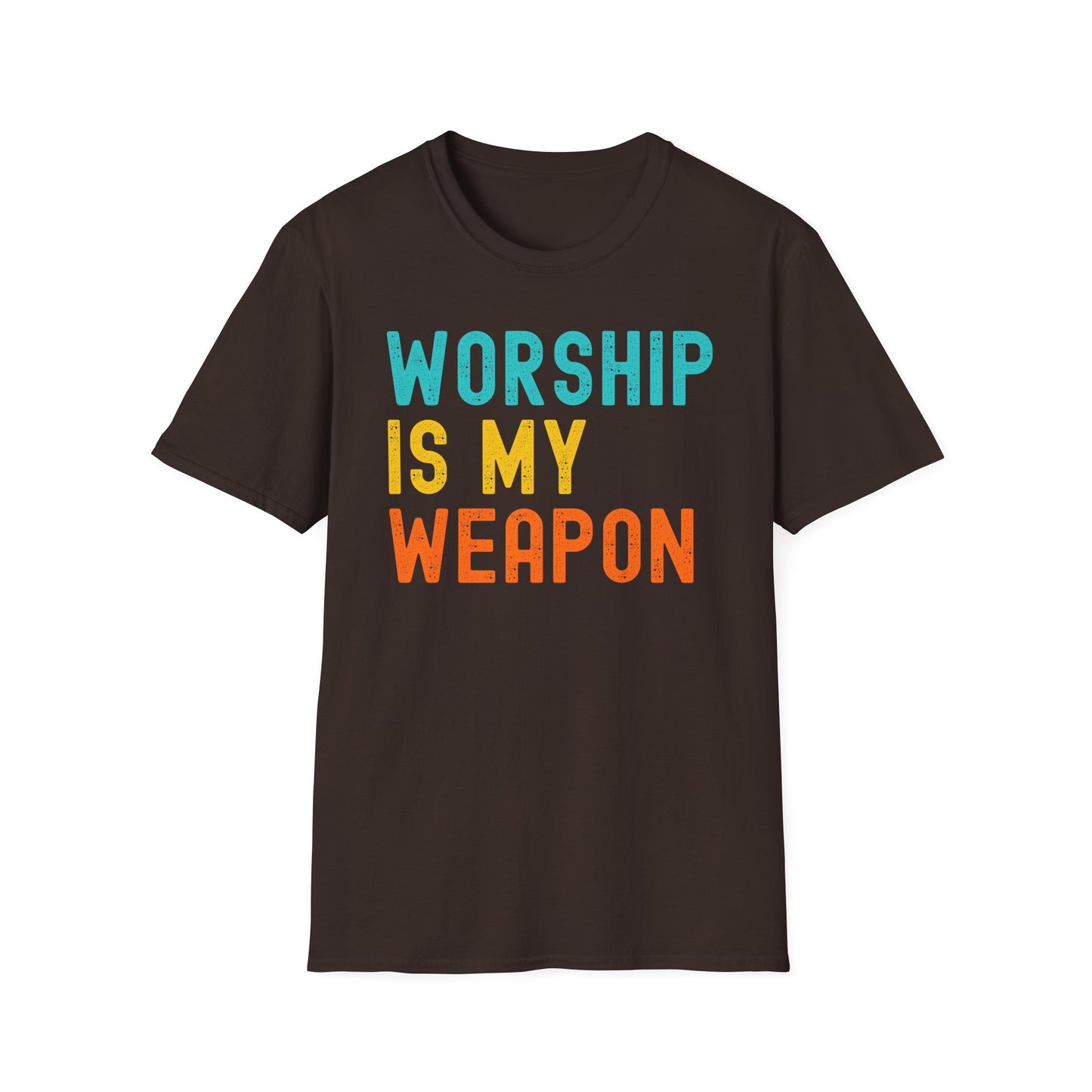 Worship is My Weapon Unisex Softstyle T-Shirt - Casual Faith Clothing, Inspirational Gift, Everyday Wear, Comfortable Tee