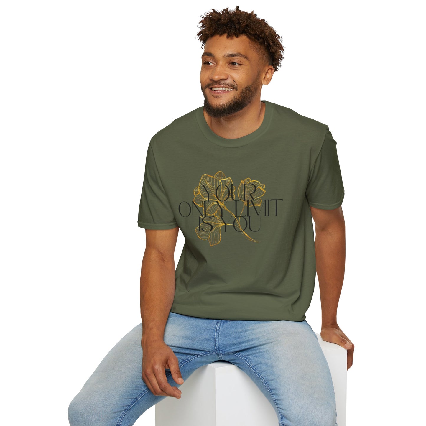 Inspirational Floral T-Shirt - 'Your Only Limit is You'