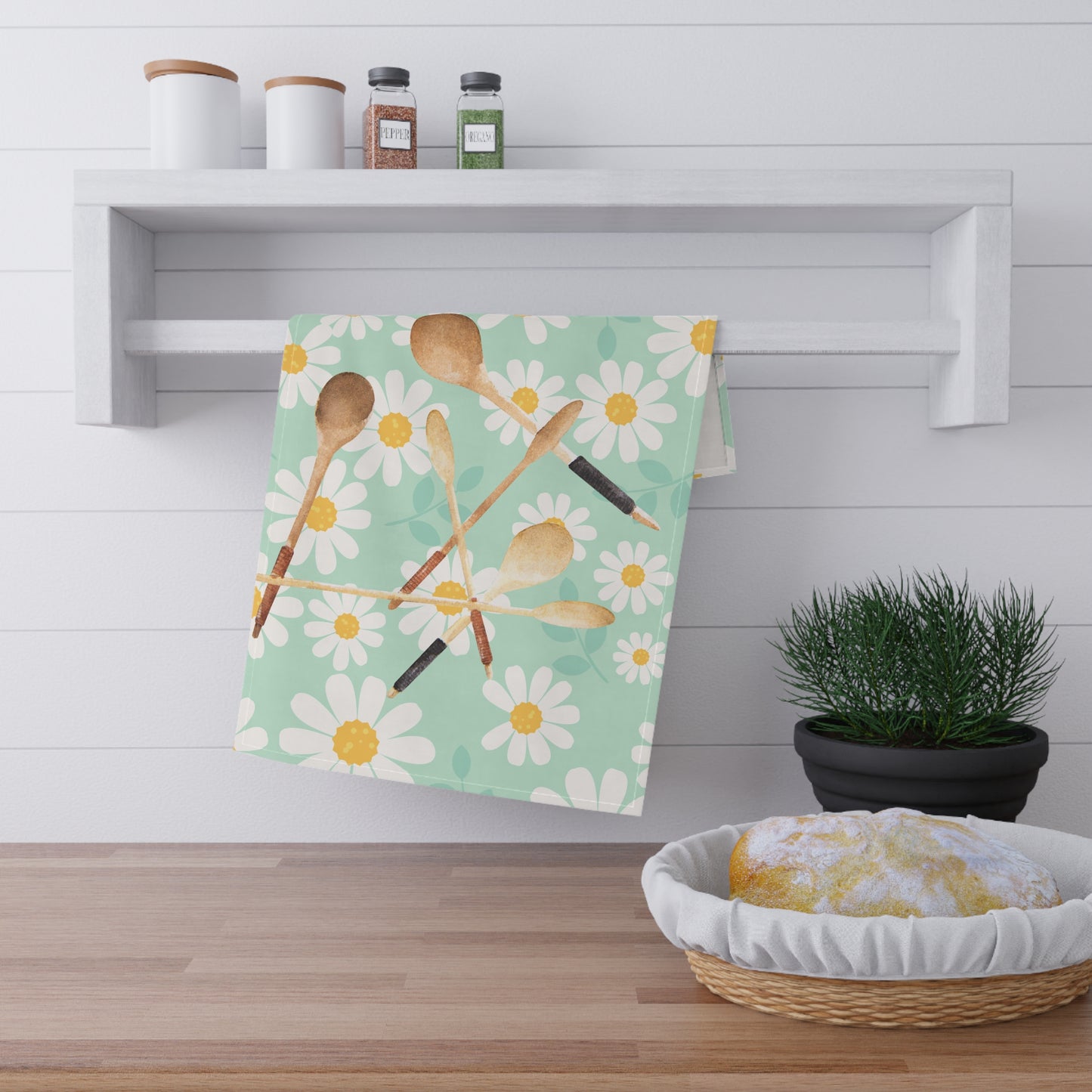 Floral Spoon Tea Towels - Charming Kitchen Décor for Cooking Enthusiasts
