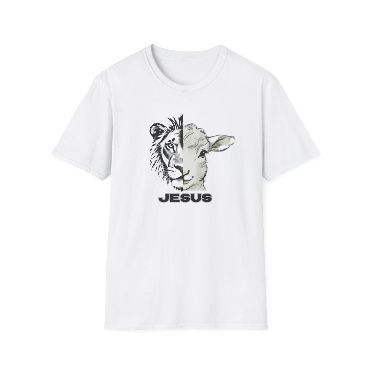 Jesus Lion and Lamb T-Shirt | Unisex Softstyle Tee, Christian Faith Shirt, Inspirational Gift, Religious Apparel, Unique Graphic Top