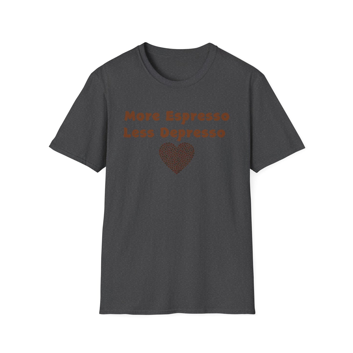 Fun Coffee Lover T-Shirt - 'More Espresso Less Depresso'
