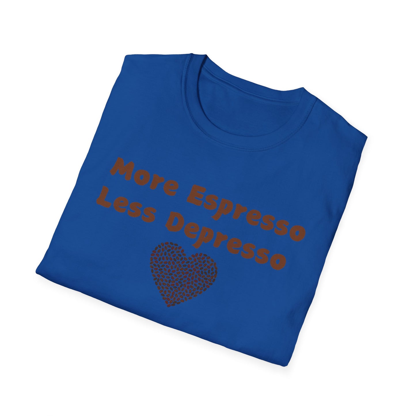 Fun Coffee Lover T-Shirt - 'More Espresso Less Depresso'
