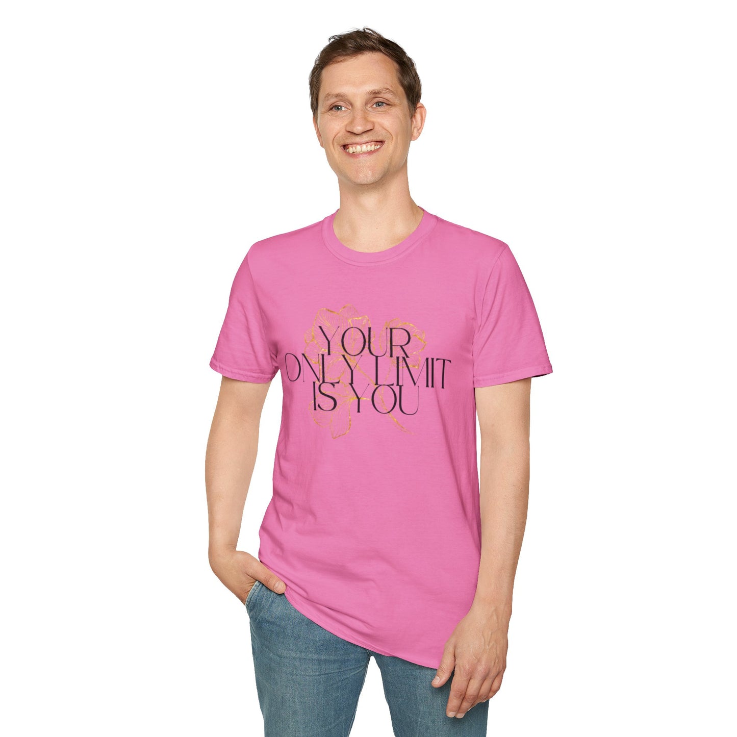 Inspirational Floral T-Shirt - 'Your Only Limit is You'