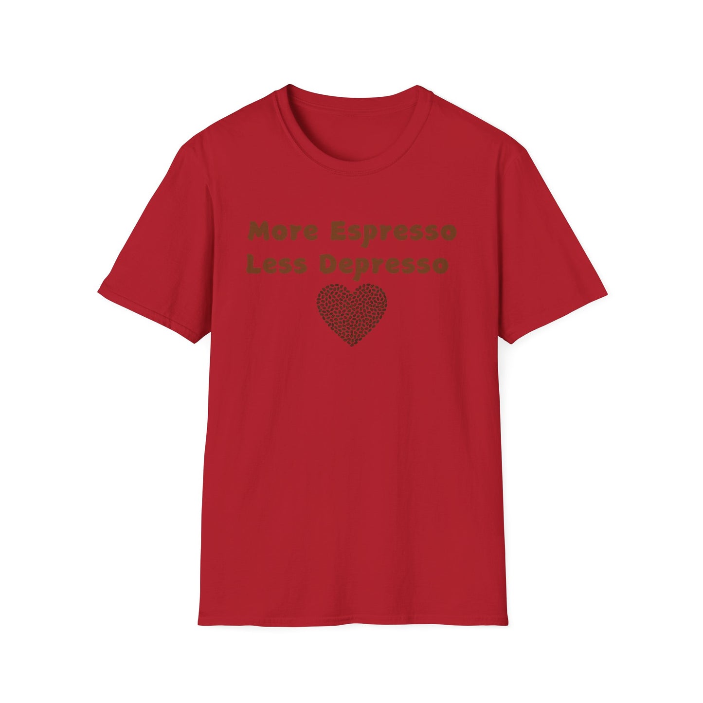 Fun Coffee Lover T-Shirt - 'More Espresso Less Depresso'
