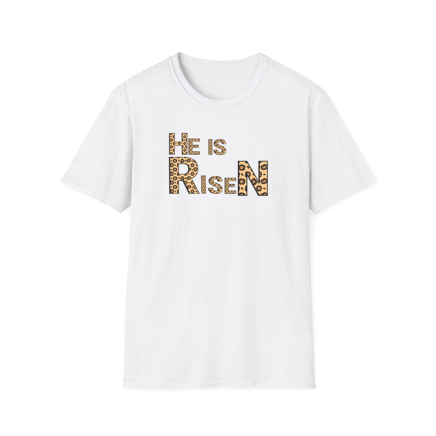 He is Risen Leopard Print Unisex T-Shirt - Perfect Easter Celebration Wear
