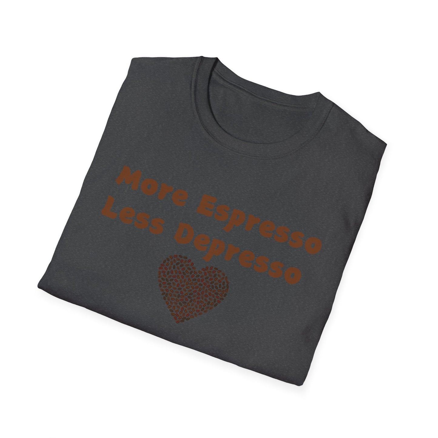 Fun Coffee Lover T-Shirt - 'More Espresso Less Depresso'