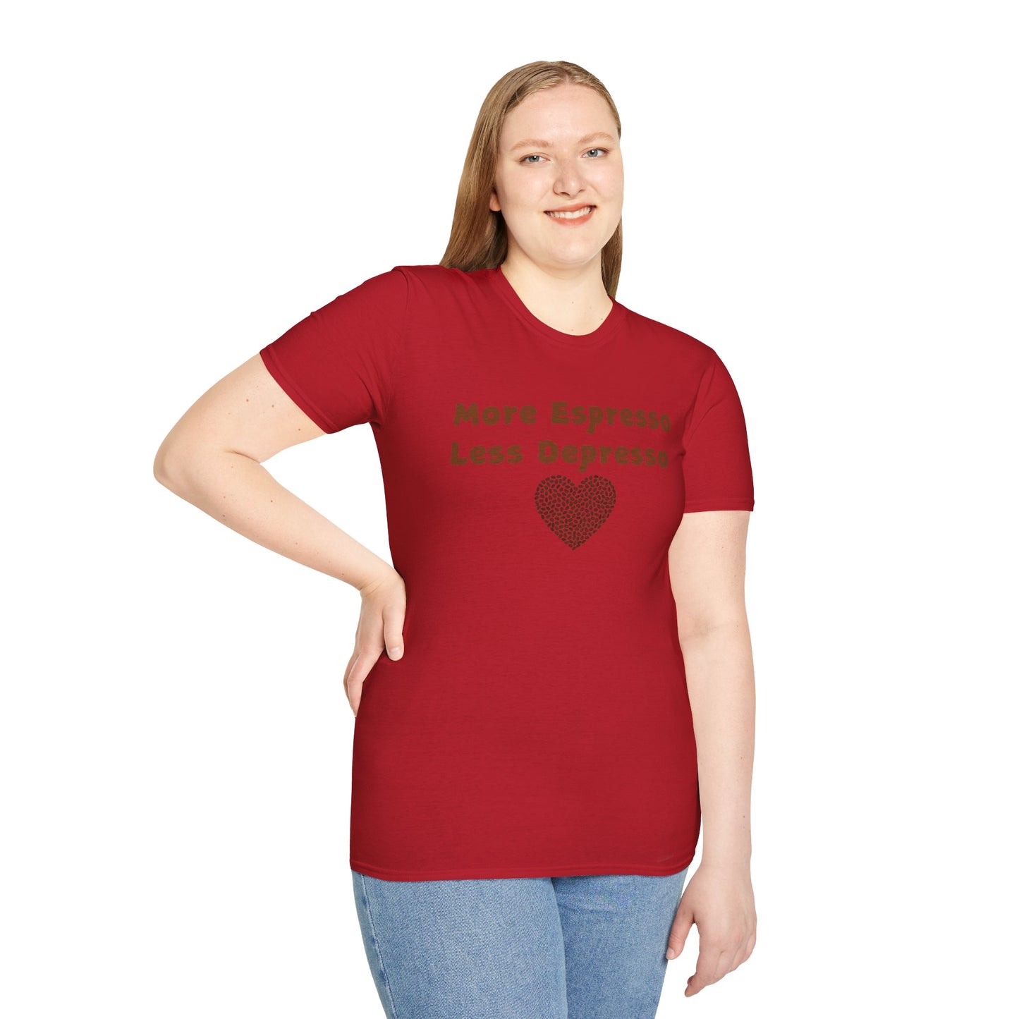Fun Coffee Lover T-Shirt - 'More Espresso Less Depresso'