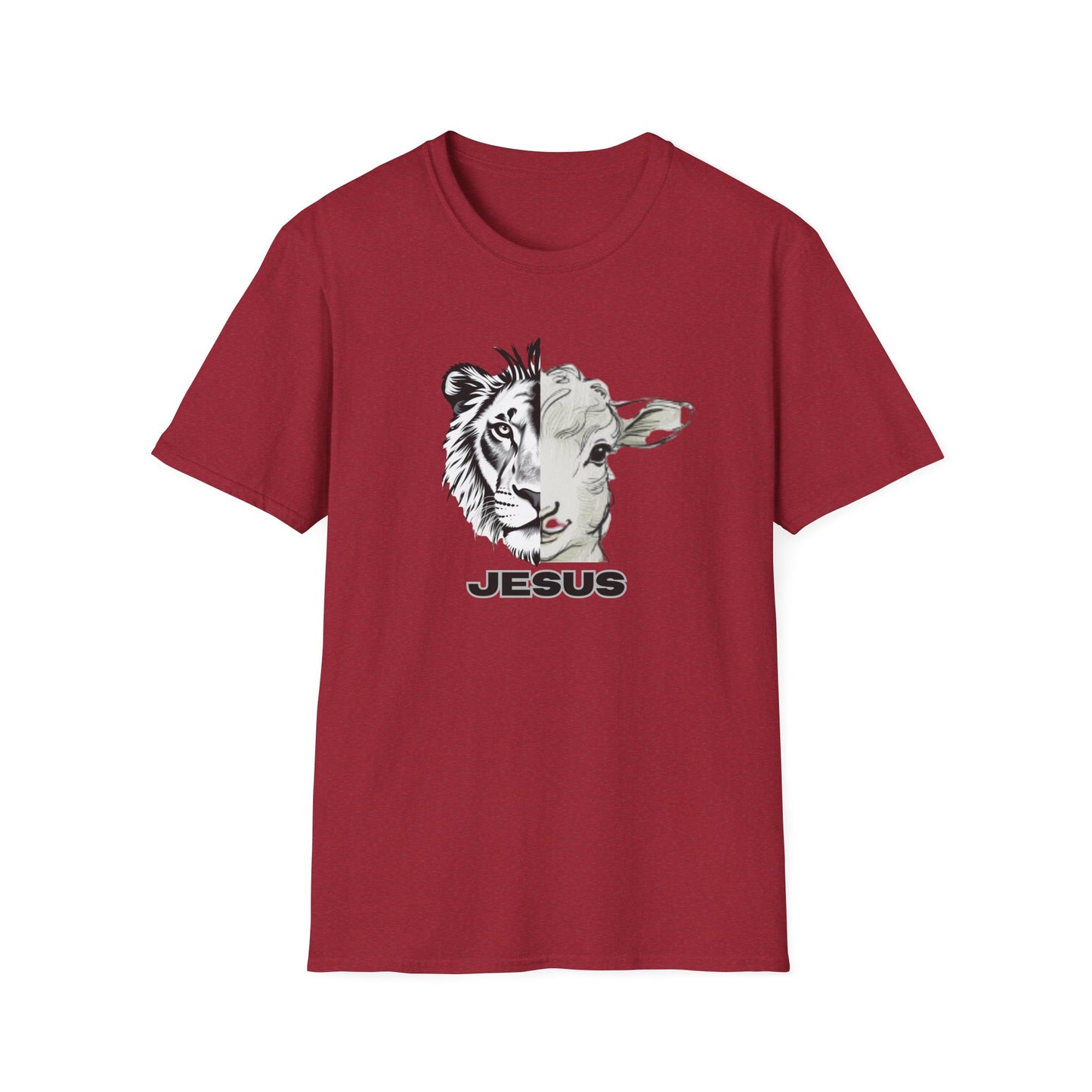 Jesus Lion and Lamb T-Shirt | Unisex Softstyle Tee, Christian Faith Shirt, Inspirational Gift, Religious Apparel, Unique Graphic Top