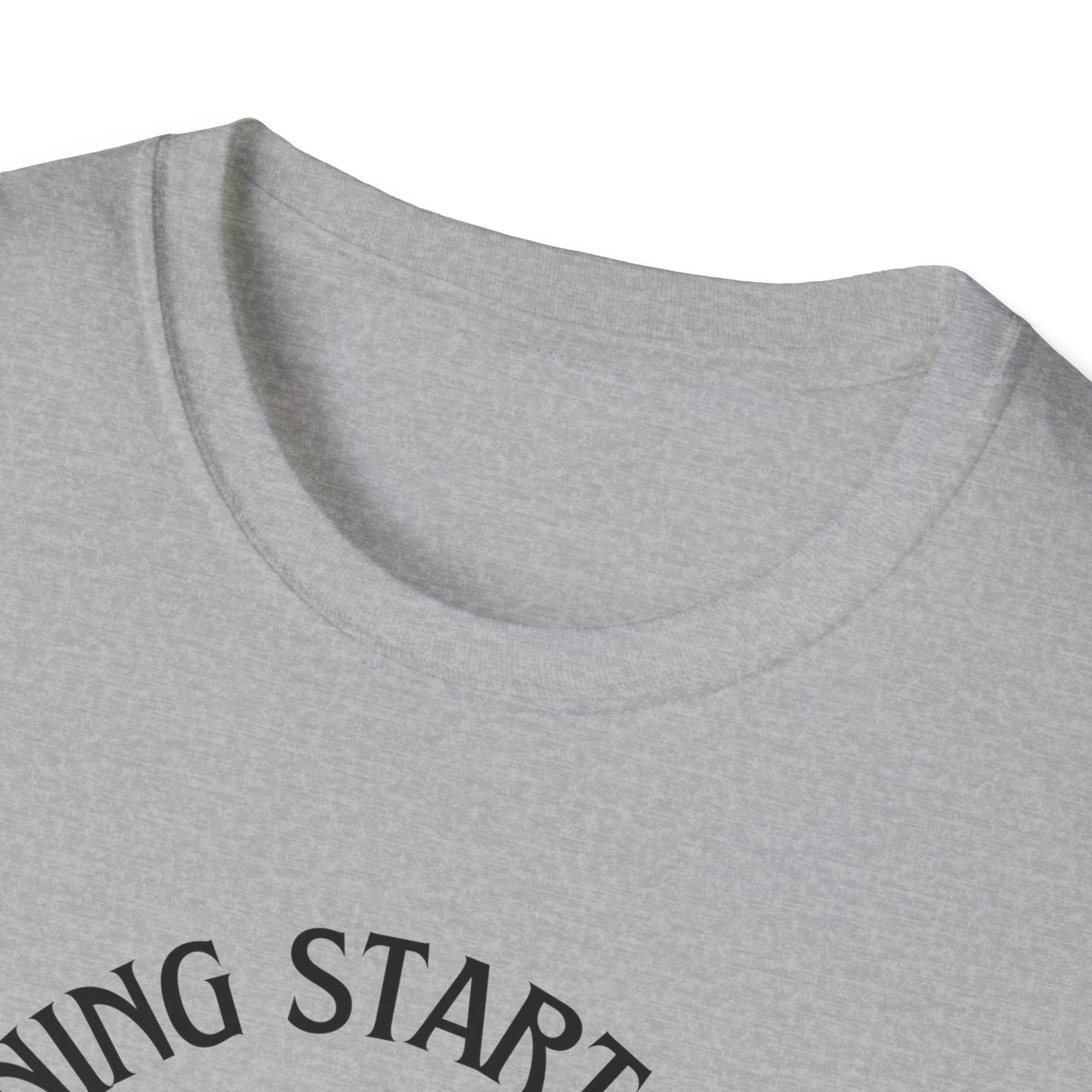 Coffee Lovers Unisex Softstyle T-Shirt - "Morning Starts When Coffee Starts"