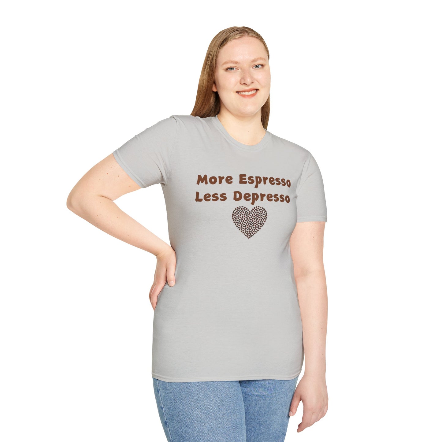 Fun Coffee Lover T-Shirt - 'More Espresso Less Depresso'