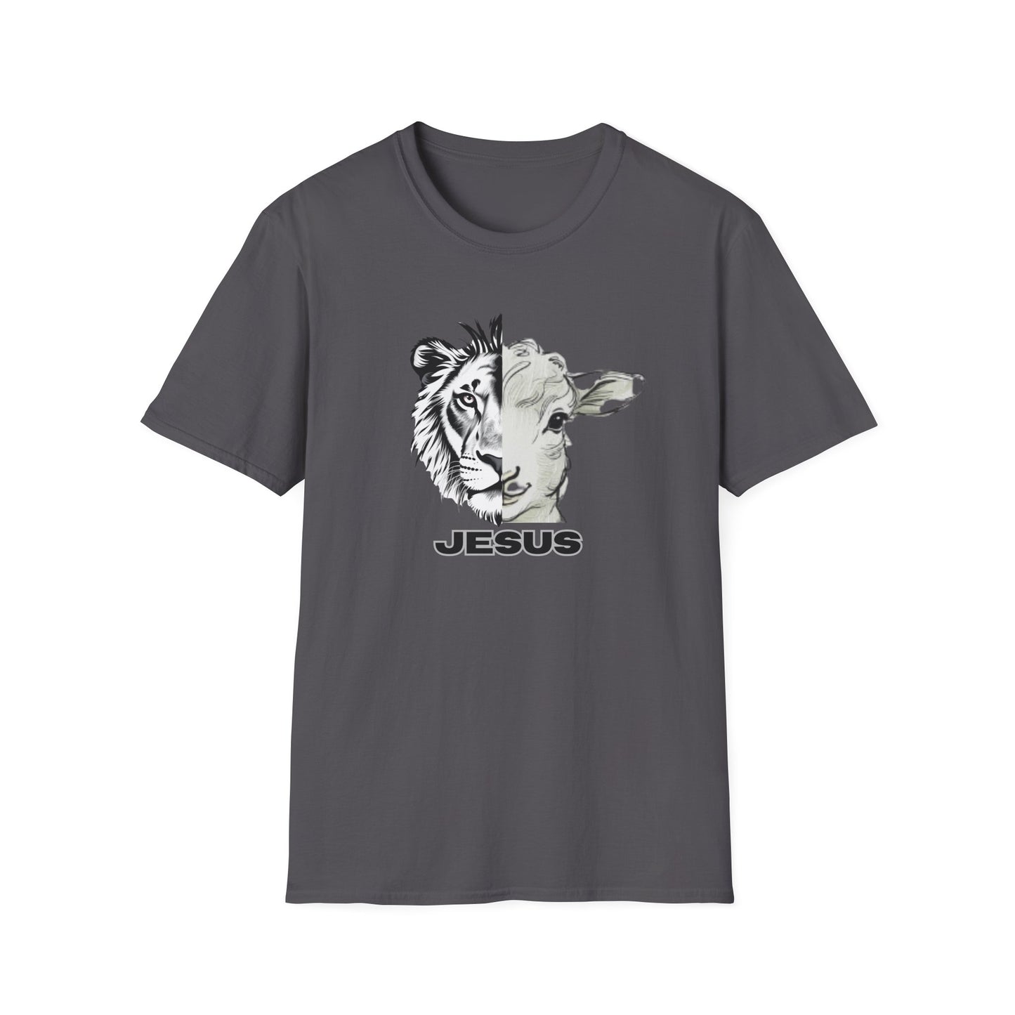 Jesus Lion and Lamb T-Shirt | Unisex Softstyle Tee, Christian Faith Shirt, Inspirational Gift, Religious Apparel, Unique Graphic Top