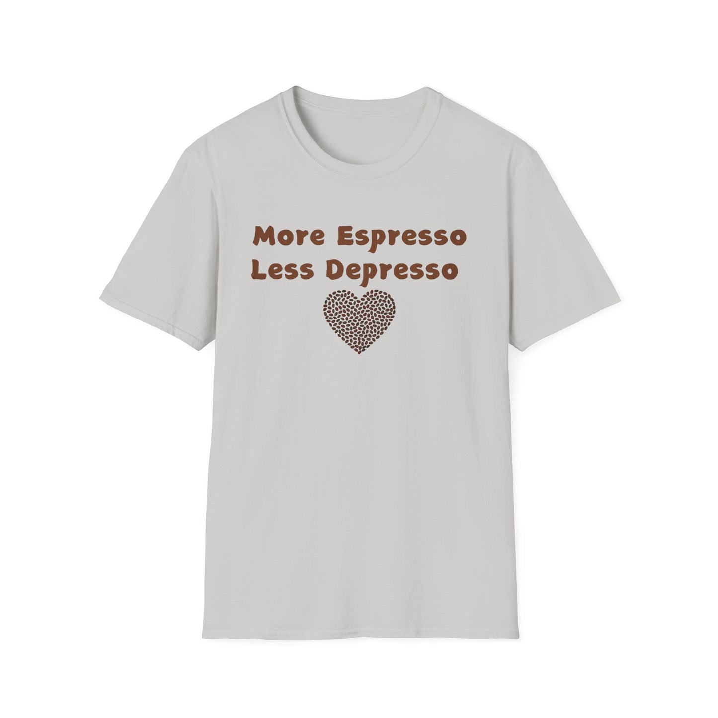 Fun Coffee Lover T-Shirt - 'More Espresso Less Depresso'