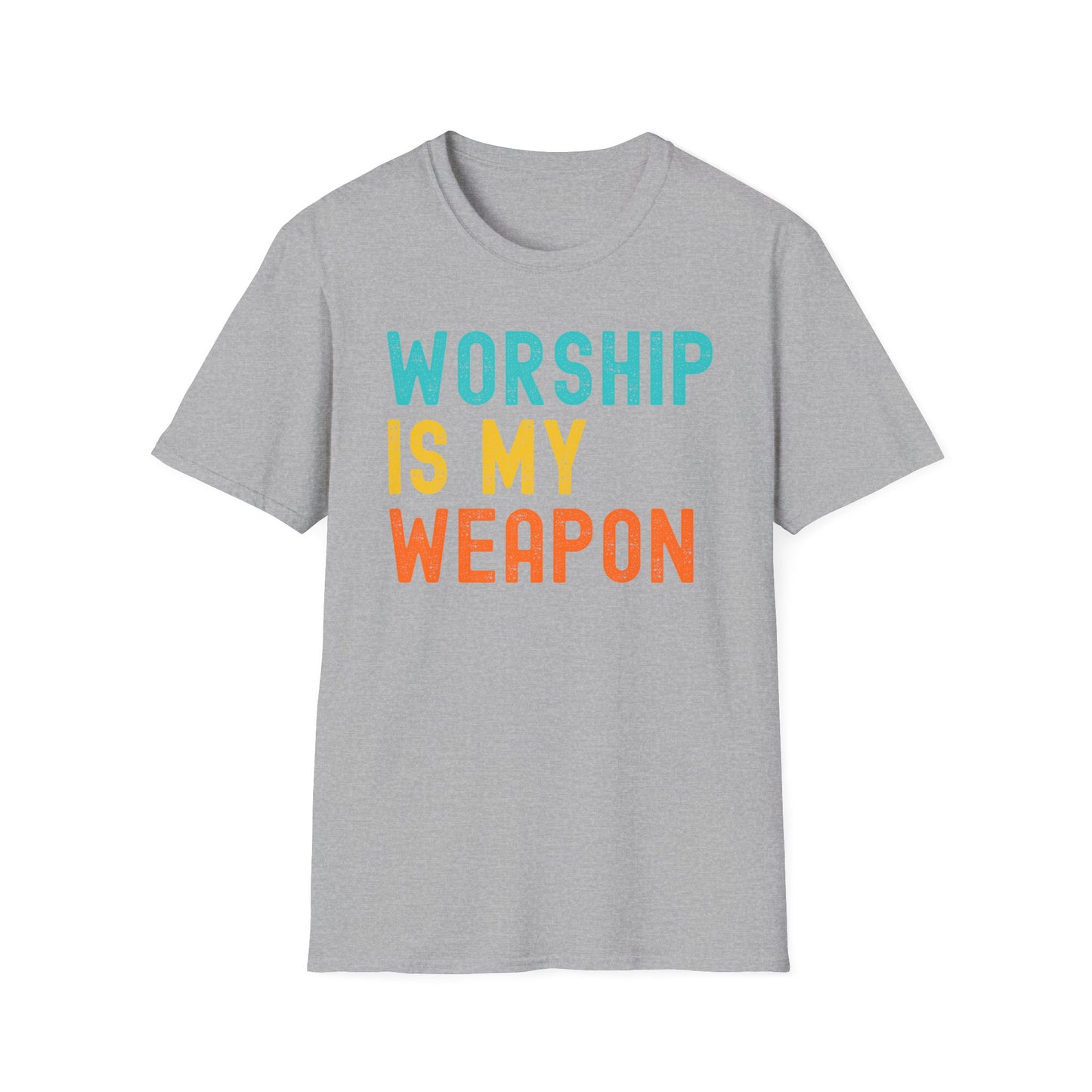 Worship is My Weapon Unisex Softstyle T-Shirt - Casual Faith Clothing, Inspirational Gift, Everyday Wear, Comfortable Tee