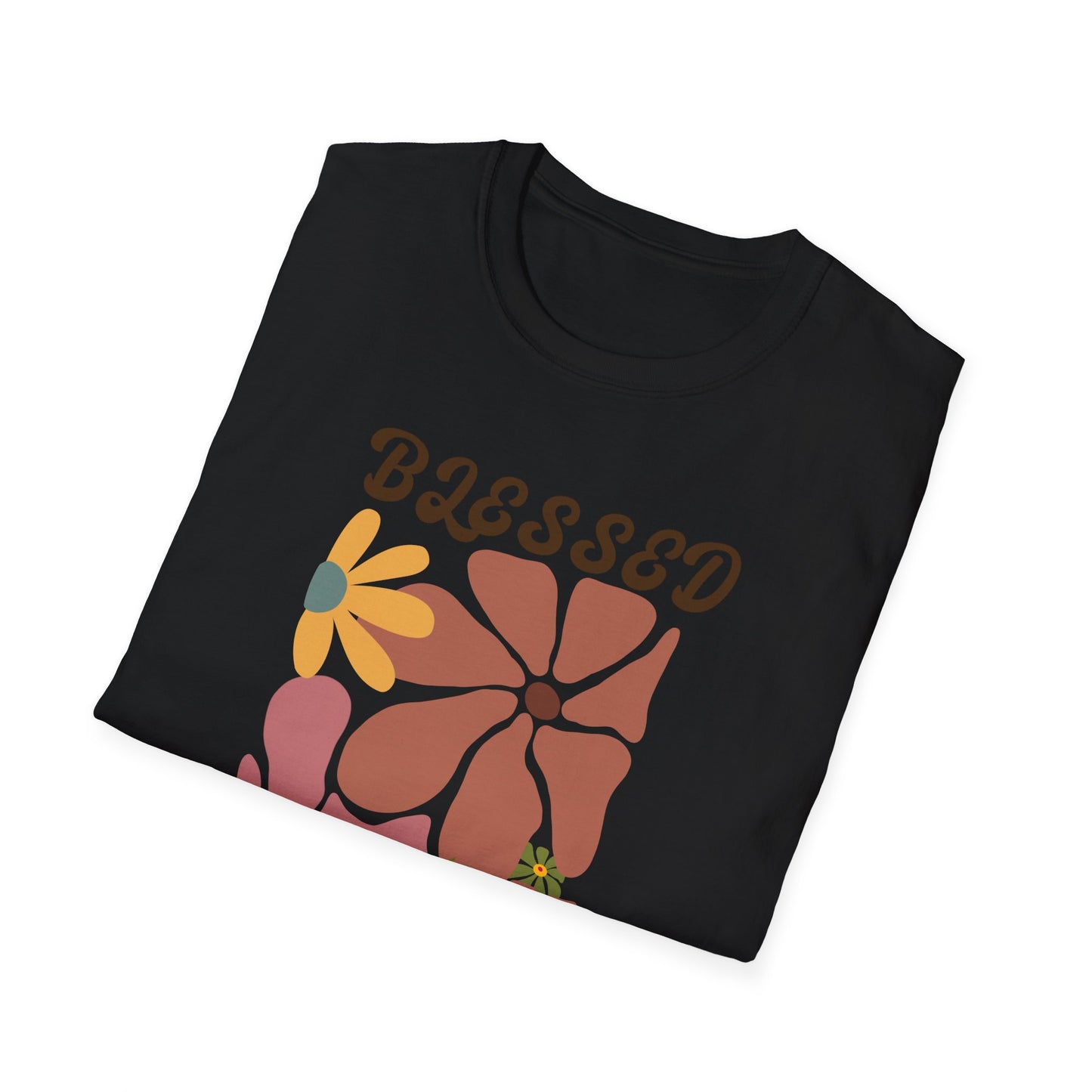 Blessed Floral Unisex Softstyle T-Shirt - Positive Vibes for Everyday Wear