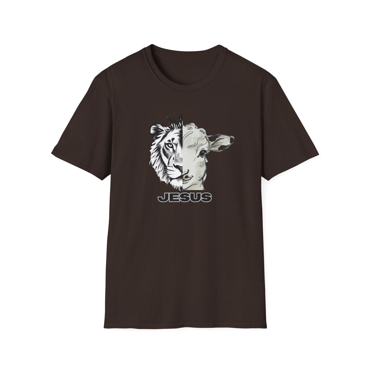 Jesus Lion and Lamb T-Shirt | Unisex Softstyle Tee, Christian Faith Shirt, Inspirational Gift, Religious Apparel, Unique Graphic Top