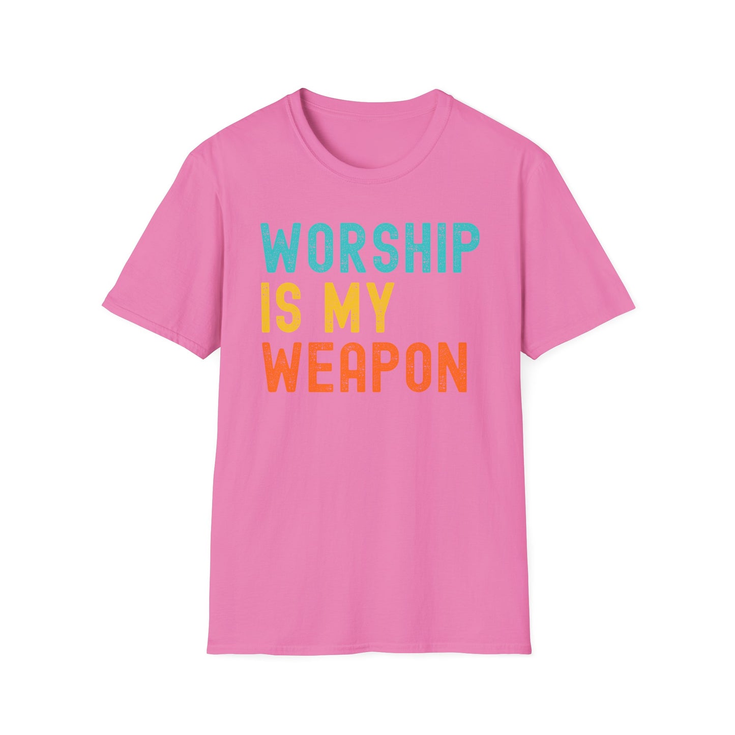 Worship is My Weapon Unisex Softstyle T-Shirt - Casual Faith Clothing, Inspirational Gift, Everyday Wear, Comfortable Tee