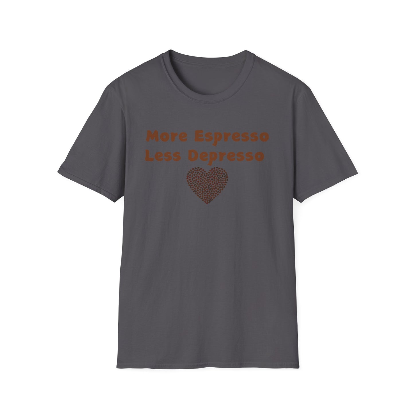 Fun Coffee Lover T-Shirt - 'More Espresso Less Depresso'