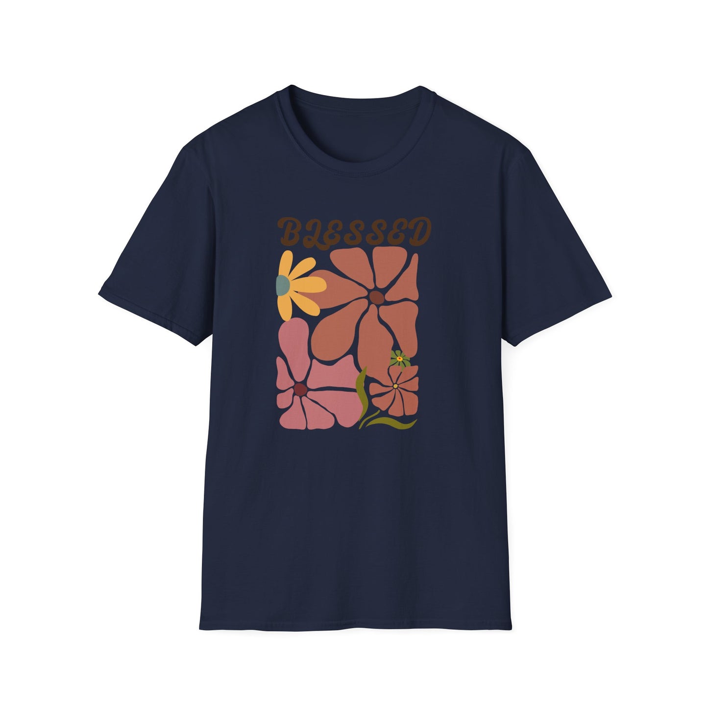 Blessed Floral Unisex Softstyle T-Shirt - Positive Vibes for Everyday Wear