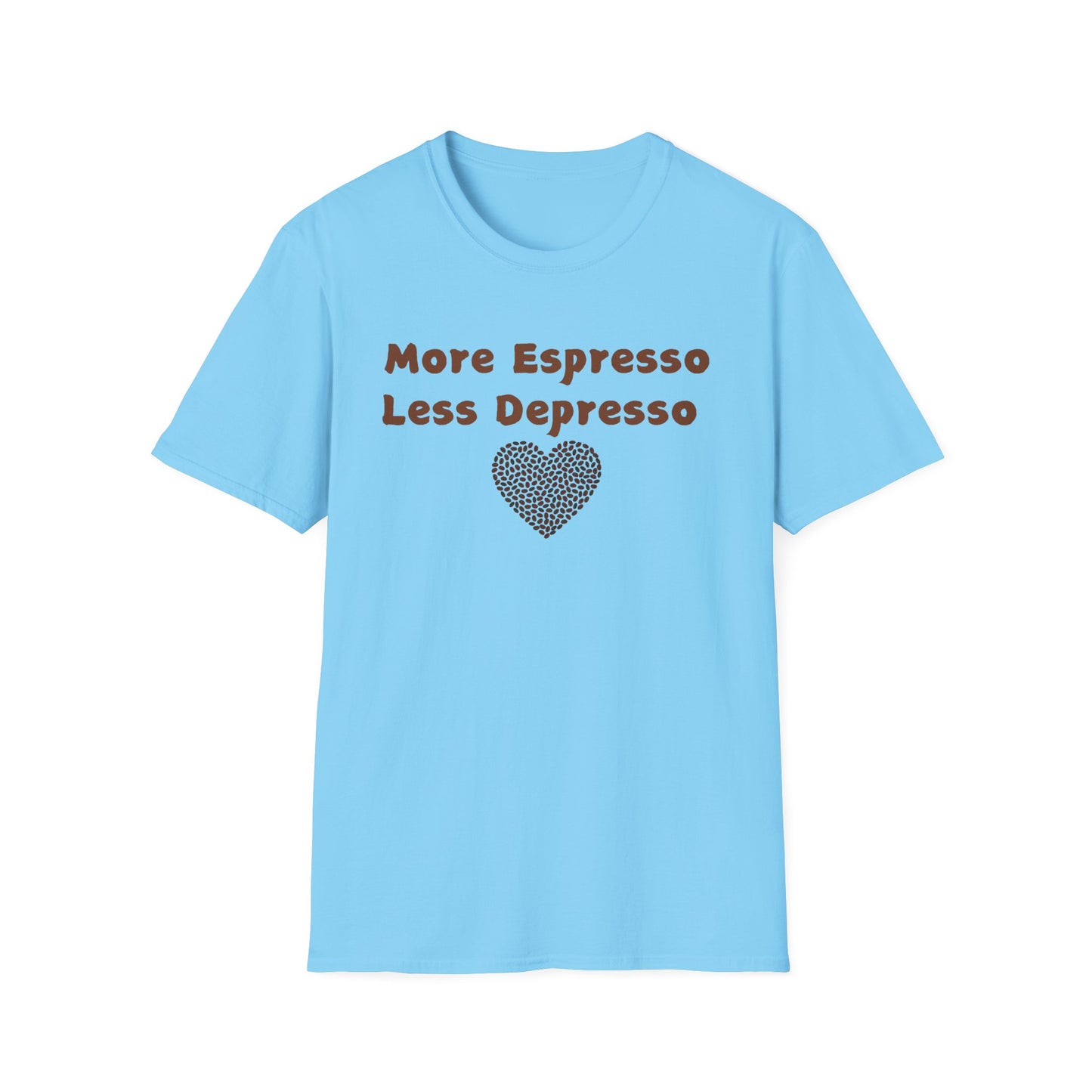 Fun Coffee Lover T-Shirt - 'More Espresso Less Depresso'