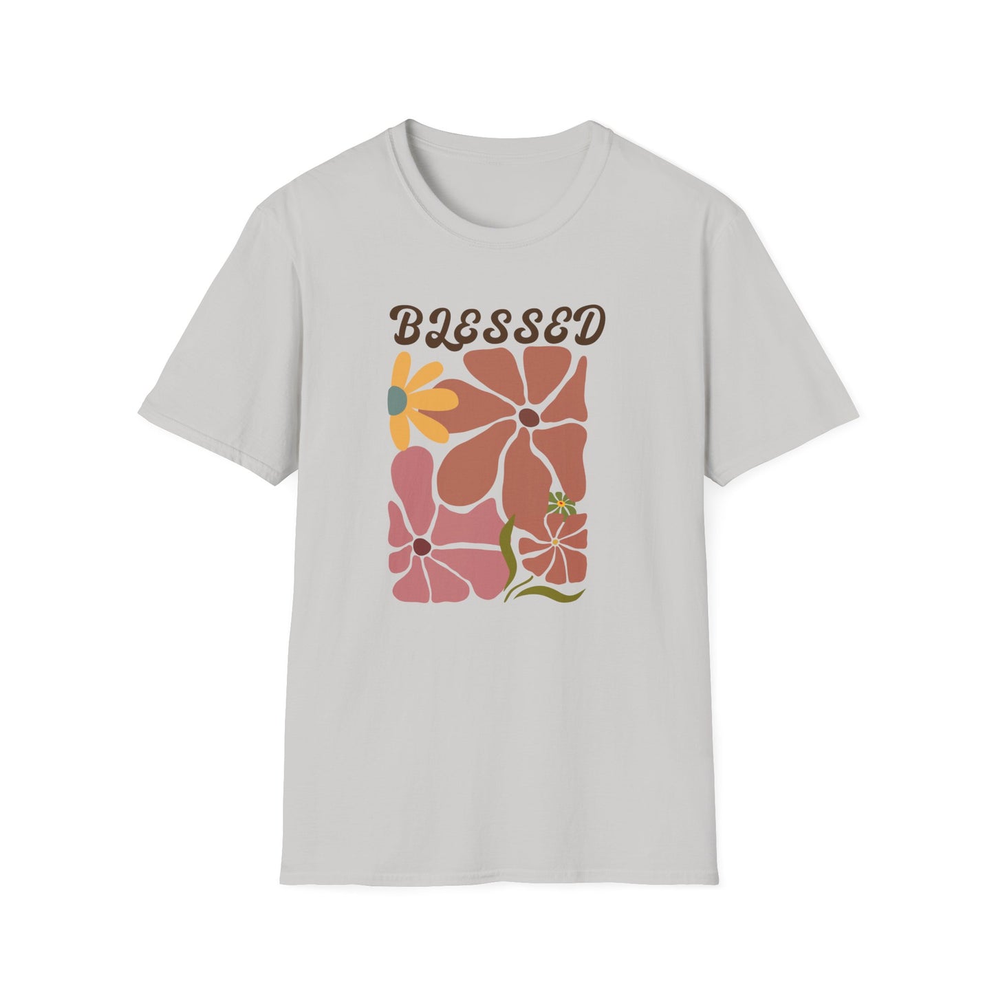 Blessed Floral Unisex Softstyle T-Shirt - Positive Vibes for Everyday Wear