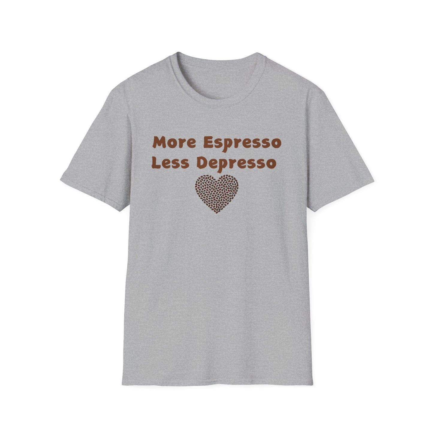 Fun Coffee Lover T-Shirt - 'More Espresso Less Depresso'