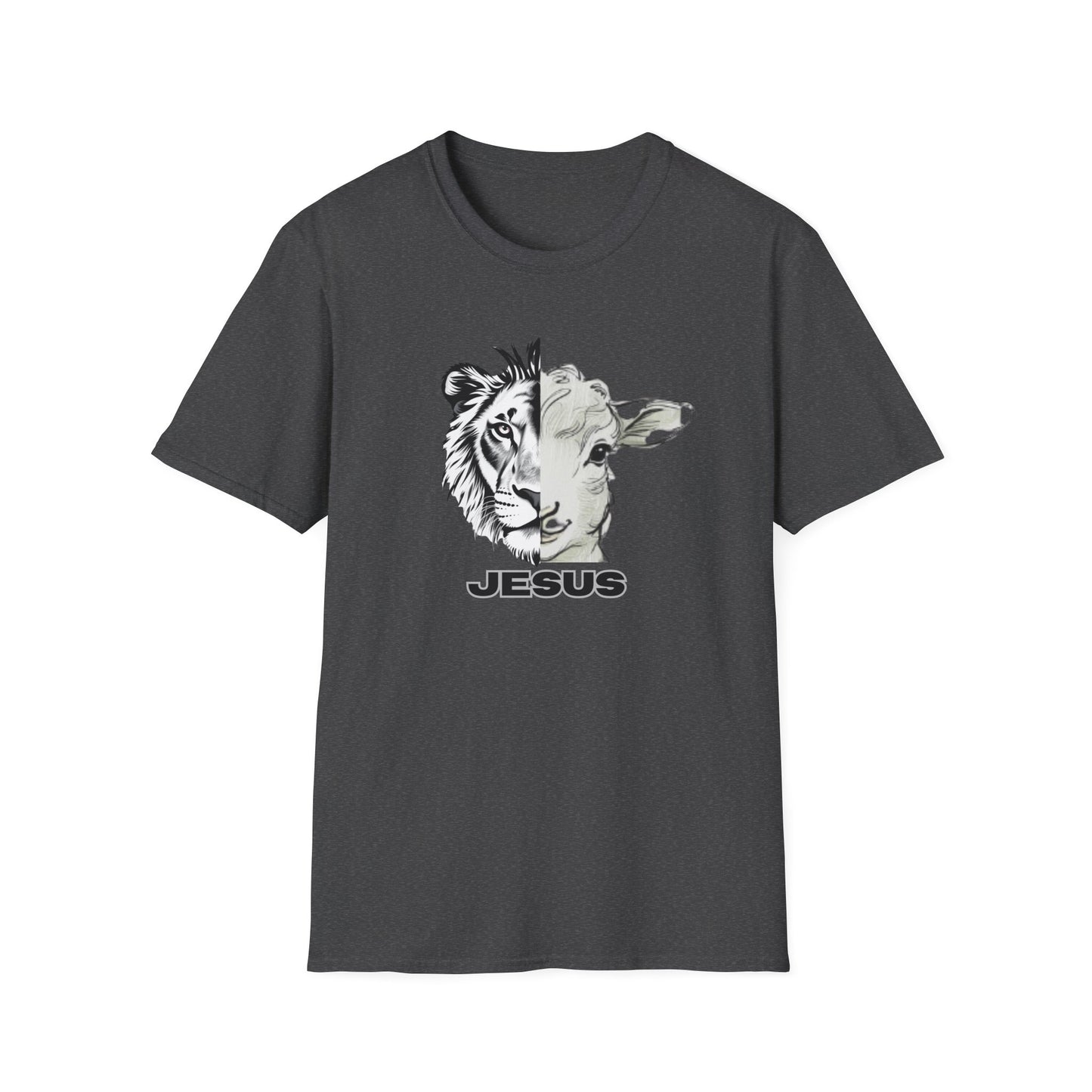 Jesus Lion and Lamb T-Shirt | Unisex Softstyle Tee, Christian Faith Shirt, Inspirational Gift, Religious Apparel, Unique Graphic Top