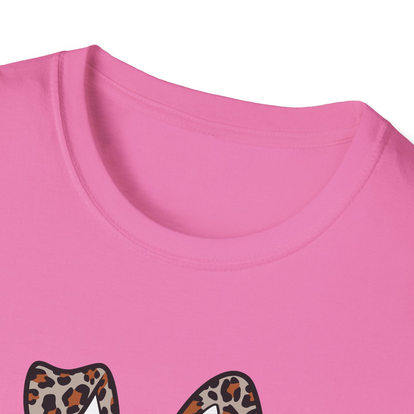 Leopard Print Bunny Ears T-Shirt - Unisex Softstyle Tee