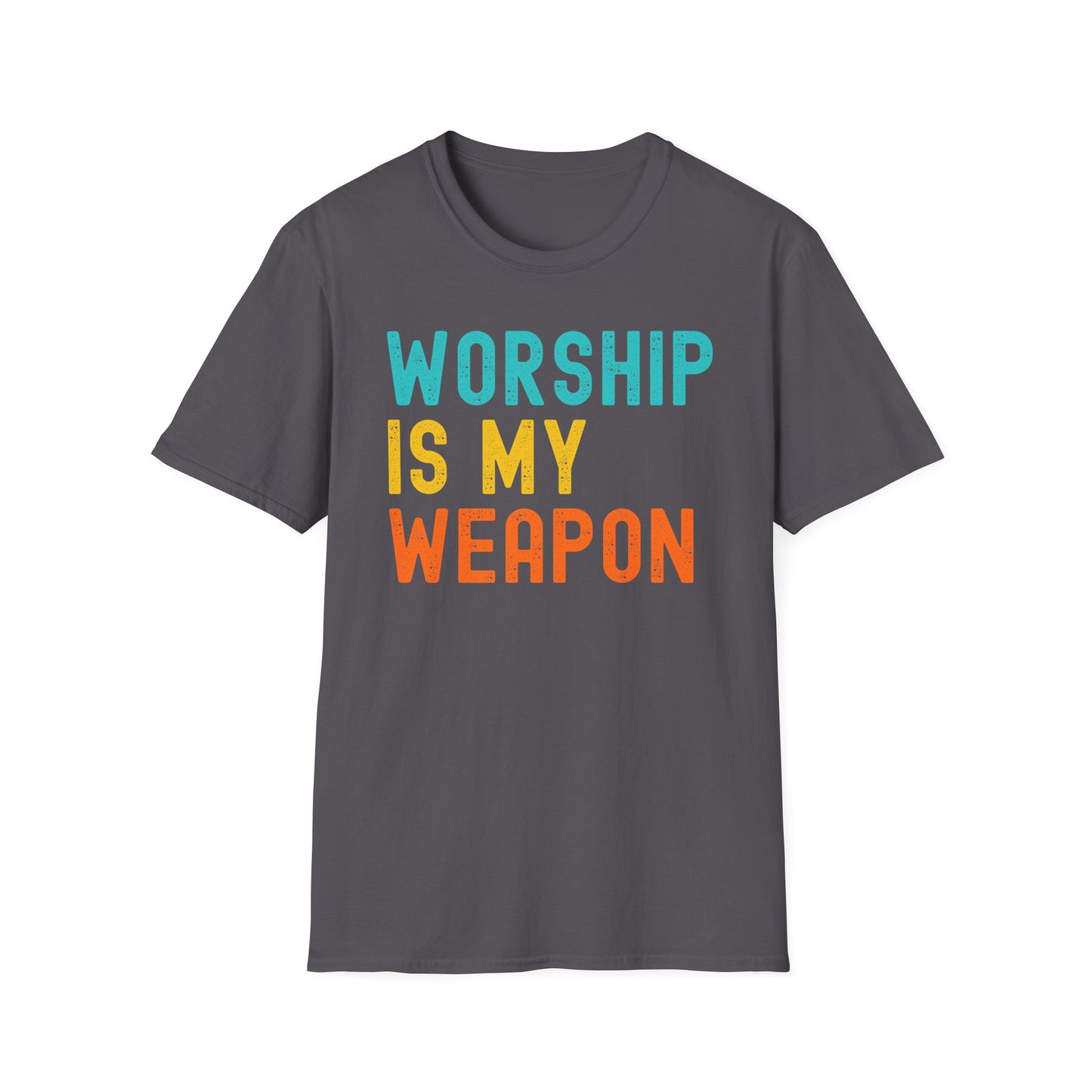 Worship is My Weapon Unisex Softstyle T-Shirt - Casual Faith Clothing, Inspirational Gift, Everyday Wear, Comfortable Tee